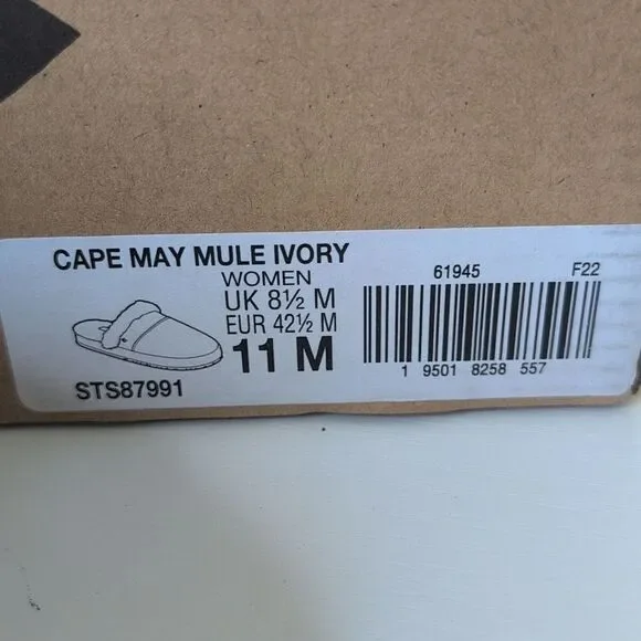 Sperry Women's 11 Cape May Mule Slipper In Ivory, NEW - Picture 2 of 11
